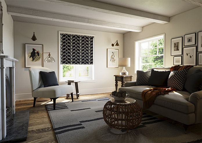 Orla Kiely Jumbo Linear Stem, Liquorice - Roman Blind - Image 6